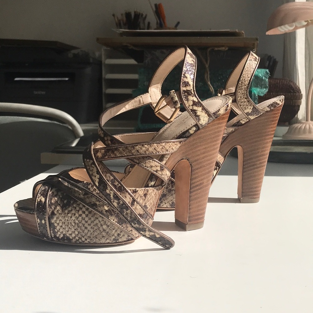 Coach Python Snakeskin Platform Heels - image 6